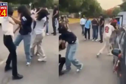 Girls Fight Noida Video Controversy over comment on reel, 4 girls fought with each other on the road of Noida