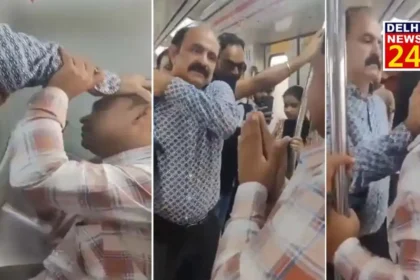 A man was beaten up after being caught stealing in Delhi Metro