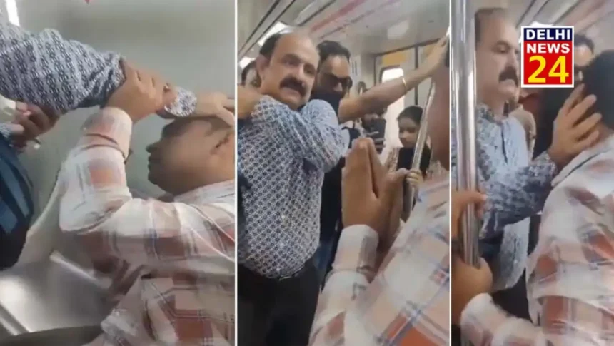 A man was beaten up after being caught stealing in Delhi Metro