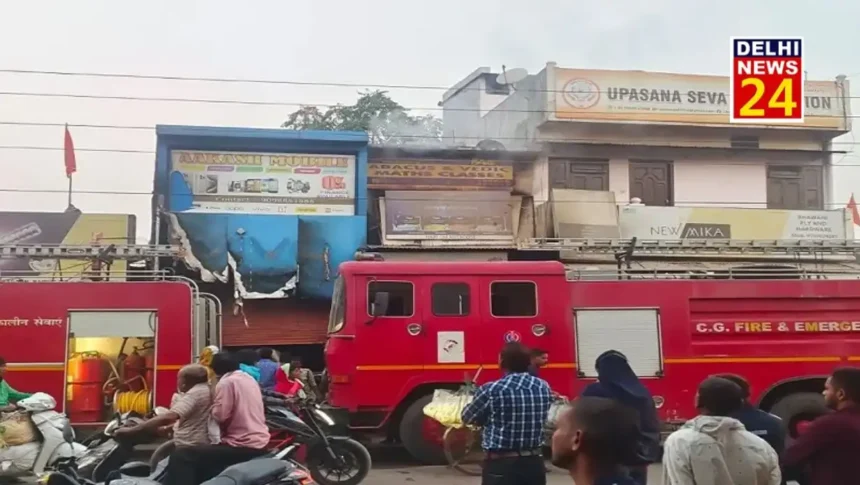 Massive fire breaks out in a medical store in Gurugram, fire engines present at the spot